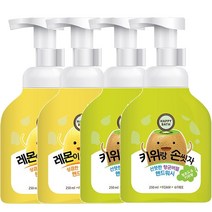 해피바스 1+1구성! 향균버블 핸드워시 250ml 레몬이랑 손씻자+키위랑 손씻자, 2세트