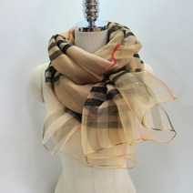 실크 체크 오니 스카프 머플러 가을 봄