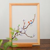 초보자 프랑스 자수 diy 세트 동양 풍경화 패키지 전통 핸드 메이드 혼놀, 옥안[소재백+원목테+면실 50%더 전달] + 1개