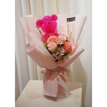 쥬니퍼플라워 [하리보젤리곰풍선]입학졸업 비누꽃 풍선꽃 어린이집 공연 재롱잔치 발표회 키즈꽃다발 (핑크)