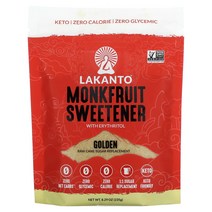 Lakanto 에리스리틀이 함유된 나한과 감미료 골든 235g 8.29oz 332462, 30 개
