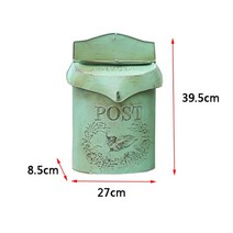 메일박스 유럽 복고풍 스타일 오래된 봉인된 의견 신문 편지 상자 금속 벽걸이 잠글 수있는 사서함 카페 홈, 01 육군 녹색