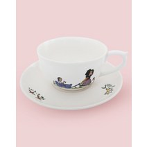 (프랑스)앙시 블랙퍼스트 컵&소서 400ml, 상세 설명 참조, 1개