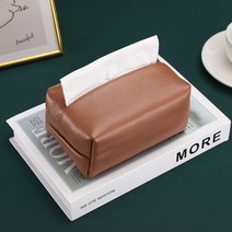 퓨어 컬러 마카롱 티슈 케이스 가죽 냅킨 수납 가방 크리에이티브 레스토랑 종이 뽑기 자동차 인스 소프트, 브라운