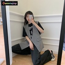 퀸앤조이 간절기 심플 그레이 베스트***판매자 퀸앤조이***
