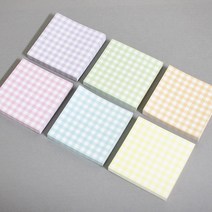파스텔 체크 떡메모지 100매 다꾸 떡메, 블루