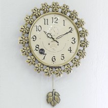 꾸미아트 브레노 인테리어 무소음 추 벽시계, 금색