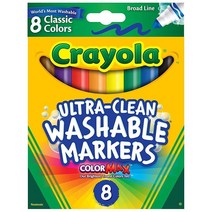 Crayola 세척 가능한 마커 굵은 포인트 클래식 색상 8/팩 (58-7808)