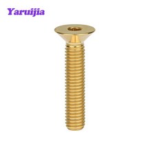Tgou 티타늄 볼트 M8x15 20 25 30 35 40 45 50 55mm 플랜지 오토바이 디스크 브레이크 용 내부 외부 육각, 02 Gold_01 M8_01 15mm