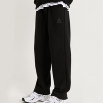 이십오퍼센테이지 25P 스몰 로고 핀턱 와이드 팬츠 [블랙]