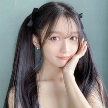 양갈래 가발, 1 건, 다크 브라운 55cm
