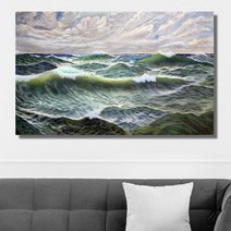 셀러허브 성난 파도 와이드 풍경 사진 그림 액자 80호 145x91cm, 캔버스액자(옆면연장)