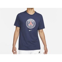 국내매장용 나이키 파리 생제르맹 크레스트 남성 축구 반팔 티셔츠 AS 미드나이트 네이비 DJ1316-410