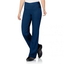 Landau 여성용 3포켓 모던 테일러드 핏 50/50 플랫/탄성 허리 의료용 스크럽 팬츠 9300, Navy, XX-Large