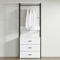 3단 서랍장 아이방수납 드레스룸 모서리장 행거장, 오크