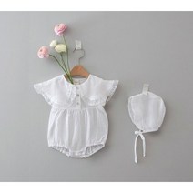 노바슈트(보넷세트) 아기여름옷 100일아기 레모네이드