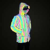 남성 야광 패딩 점퍼 스카치 오토바이 빅사이즈 안전 형광 바람막이 옷 빛반사 잠바 방한복