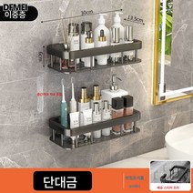 DFMEI 화장실 선반 펀치프리 욕실대용품 대전수납실 벽걸이, DFMEI 이중(후크 포함), [펀치+펀치프리] 더블 장착