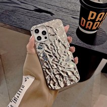 노제폰케이스 유광 메탈 은색 은박지 호일 실버 아이폰케이스, 아이폰12 PRO