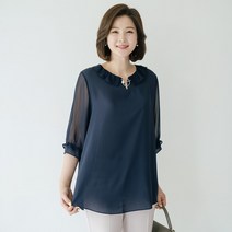 미소 주름넥 블라우스 BL204406