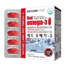 오메가3 레드오메가3 크릴오일오메가3 크릴새우 엔쵸비오메가3 비타민D 비타민E 불포화지방산, 1박스, 1306mg x 60캡슐