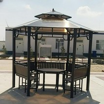 전원주택 바베큐장 만들기 정자 원두막 조립식 정원 벤치 야외, 01.3.5m육각파빌리온