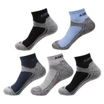 남자 여름 등산양말 5켤레 골프 헬스 스포츠 단목 파일 양말 FRESH, 혼합5켤레