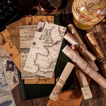 빈티지 다꾸 배경지 세트 vol 5 세계지도 영수증 메뉴 레트로 귀여운 메모지 예쁜 페이퍼, 06.리테일 스크랩