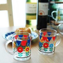 DIW5190AF 달라피아자 내열유리 머그 2P세트 3종 선택1 커피잔 잔 카페컵 물컵 유리컵 포니/기린/트라이앵글, 도매프리 트라이앵글