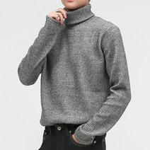 [오버나인] 남자 투톤 골지 폴라 니트