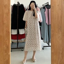 여성 반팔 롱 원피스 라운드 플라워 원피스 빅사이즈 여름 꽃무늬 플레어 여자원피스 프리사이즈 인박카052