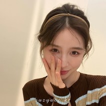 여성 pu 가죽 얇은 머리띠 클래식 심플 명품 헤어밴드