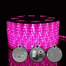 탄탄 LED 원형 논네온 줄조명 로프라이트 (2M 10M 50M 단위판매), 분홍색