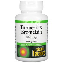 Natural Factors Turmeric Bromelain 450 mg 90 Capsules