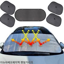 더뉴아베오해치백 햇빛가리개 햇빛차단 앞유리커버 차박용품 차량햇빛가리개 햇빛가리개 자동차커버, ●상품:앞창내부장착6종세트-●