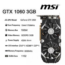 MSI GeForce GTX 1060 3G 5G 6G 8008MHz PCI-E 3.0x16 GDDR5 160-92bit NVIDIA 비디오 카드 GPU 지원 데스, 03 MSI 1060 3G