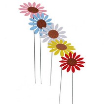 TS GLOBAL 5다양한 사이즈 꽃 정원 말뚝 DIY 와이어 아름 다운 금속 스틱 원 예, 01 Multicolor