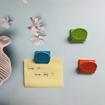 HARAM 튼튼한 컬러 냉장고 현관 메모 마그네틱 자석 다용도 집게 클립, 핑크