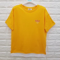 [에꼴리에] 21년 여름신상품! **50% 세일~** *빠른 배송* 주니어 여아용 심플 단정한 스타일에 뒷면에 멋을더한 시원하고 편안하며 코디가 쉬운 4부 레이어드 칼라 레터링티