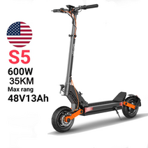 미국 재고 joyor s5 전기 스쿠터 31mph 성인 escooter 10inch 600w 성인 접이식 전기 스케이트 보드 스쿠터, 검은색