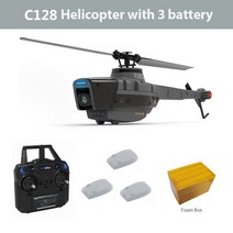 드론 헬리콥터 rc C128 2.4G RC 4 프로펠러 720P 카메라 6 축 전자 자이로스코프 공기 압력 vs C127 C186 높이, [07] C128 3B Foam Box