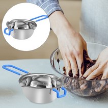 퐁듀그릇 냄비 녹는 초콜릿 보일러 더블 캔디 금속 스테인레스 스틸 디저트 버터 팬 워머 퐁듀 그릇 캐러, 01 Blue_01 27X14X6CM