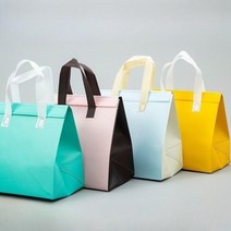 일회용보냉백 가방 손잡이 다양한 컬러, 노랑 100개 대형