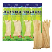 크린랲 고무장갑 식품전용, 미색, 4개, 중(M)