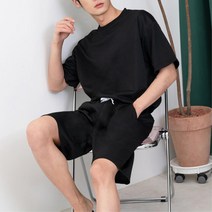 남성 오버핏 5부 고무줄 상하의 세트 바캉스룩 바캉스 꾸안꾸 새내기 산책