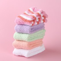 여자수면양말 5켤레 세트 여자 여성 임산부수면양말 보온 극세사 장목 두꺼운 따뜻한 무지 국산 롱 장목 수면 양말