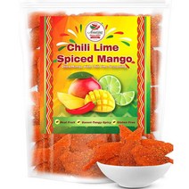 미국직구 칠리 라임 말린 망고 슬라이스 1파운드. 봉지 달콤함 톡 쏘는 매운맛 정통 멕시코 스타일의 과일 신선하고 자연스러운, 상세참조, 수량
