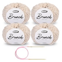 [니뜨] 브런치실(50g)x4볼+줄바늘4.5mm, 322_아이보리