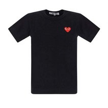 22FW COMME DES GARCONS 여성 PLAY 반팔 티셔츠 블랙/화이트 P1T107
