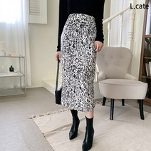 엘케이트 엘케이트 여성 스커트 LRK299 여자 호피 롱 트임 치마